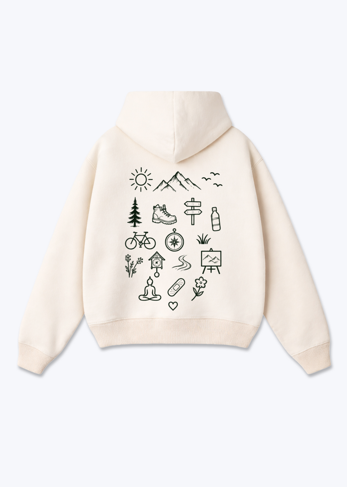 Almbar hoodie - Beige Back (Designed)