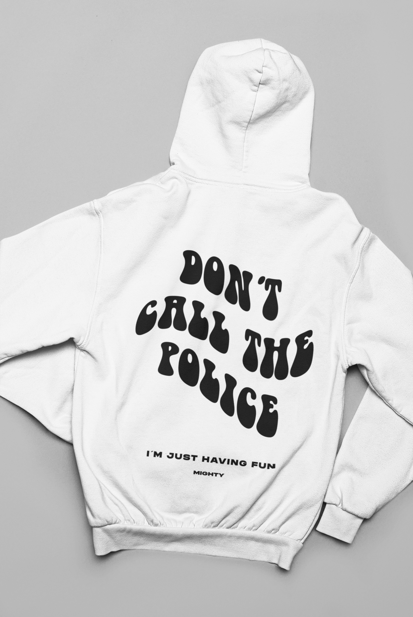 Don´t call the police - premium oversized hoodie in weiß